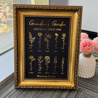 Hot Sale⭐️Aangepast geboortebloemframe van goudfolie