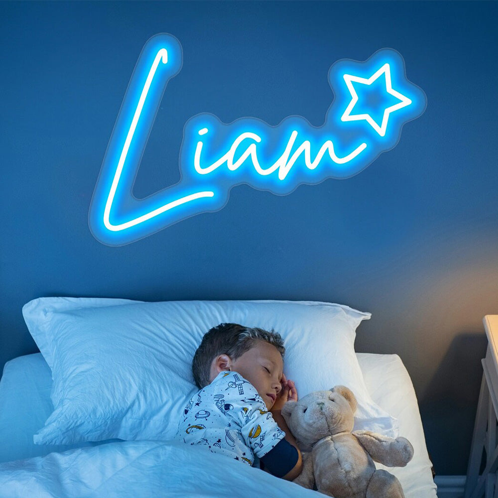 Neonreclame met aangepaste naam en LED-neonlicht