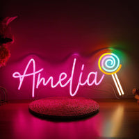 Neonreclame met aangepaste naam en LED-neonlicht