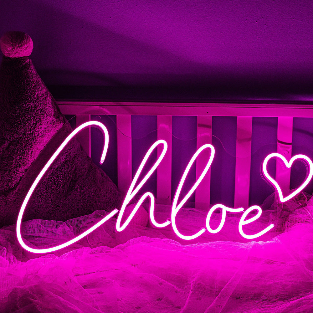Neonreclame met aangepaste naam en LED-neonlicht