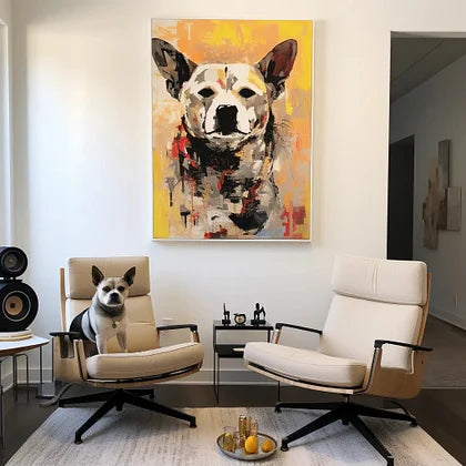 Geel graffiti canvas – hond
