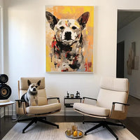 Geel graffiti canvas – hond