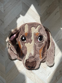 AANGEPAST HUISDIERENKLEED - Gecapitonneerd tapijt - Gepersonaliseerd portret van een huisdierhond, aangepaste woonaccessoires