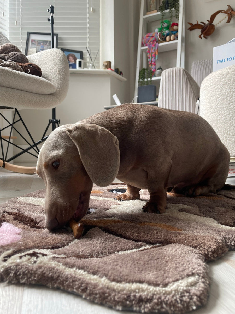 AANGEPAST HUISDIERENKLEED - Gecapitonneerd tapijt - Gepersonaliseerd portret van een huisdierhond, aangepaste woonaccessoires