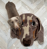AANGEPAST HUISDIERENKLEED - Gecapitonneerd tapijt - Gepersonaliseerd portret van een huisdierhond, aangepaste woonaccessoires