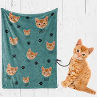 Couverture personnalisée pour chat, cadeau pour les amoureux des chats, couverture photo personnalisée, couverture photo pour animaux de compagnie, couverture photo personnalisée, cadeau pour papa chat, cadeau pour maman chat