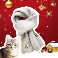 Op maat gemaakte geborduurde en geweven sjaals met portretten van huisdieren als kerstcadeau voor dierenliefhebbers