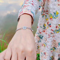 Gepersonaliseerde roestvrijstalen armbandenset met 2 letters voor koppels