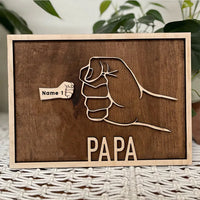 Cadre en bois personnalisé avec 1 à 6 noms pour papa