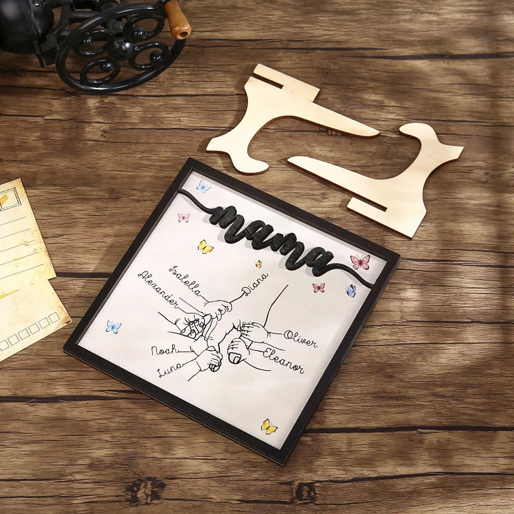 Mama/Mama Houten Decoratie - Gepersonaliseerde 2-7 Namen Ornament Moeders Hand Houten Decoratie voor Moeder