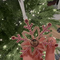Décoration photo personnalisée en forme de flocon de neige rose, cadeaux de Noël