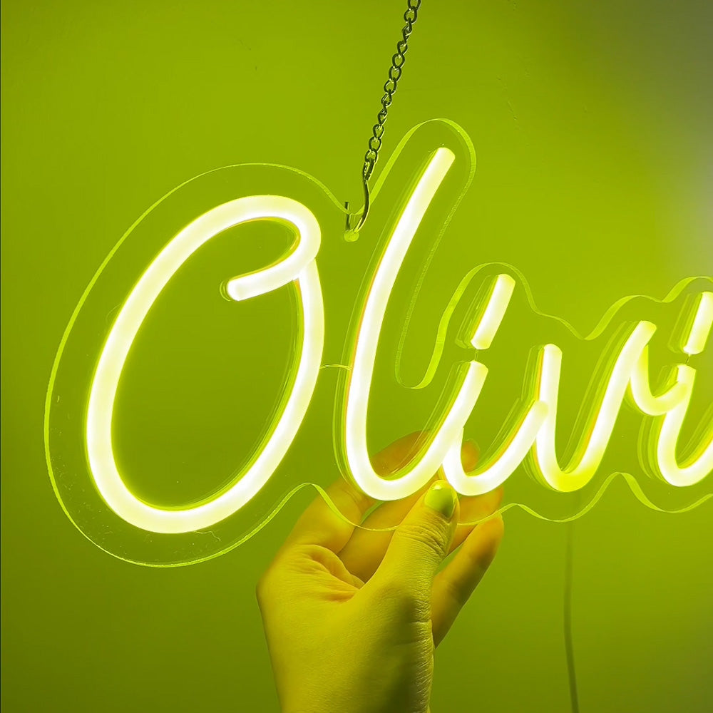 Neonreclame met aangepaste naam en LED-neonlicht
