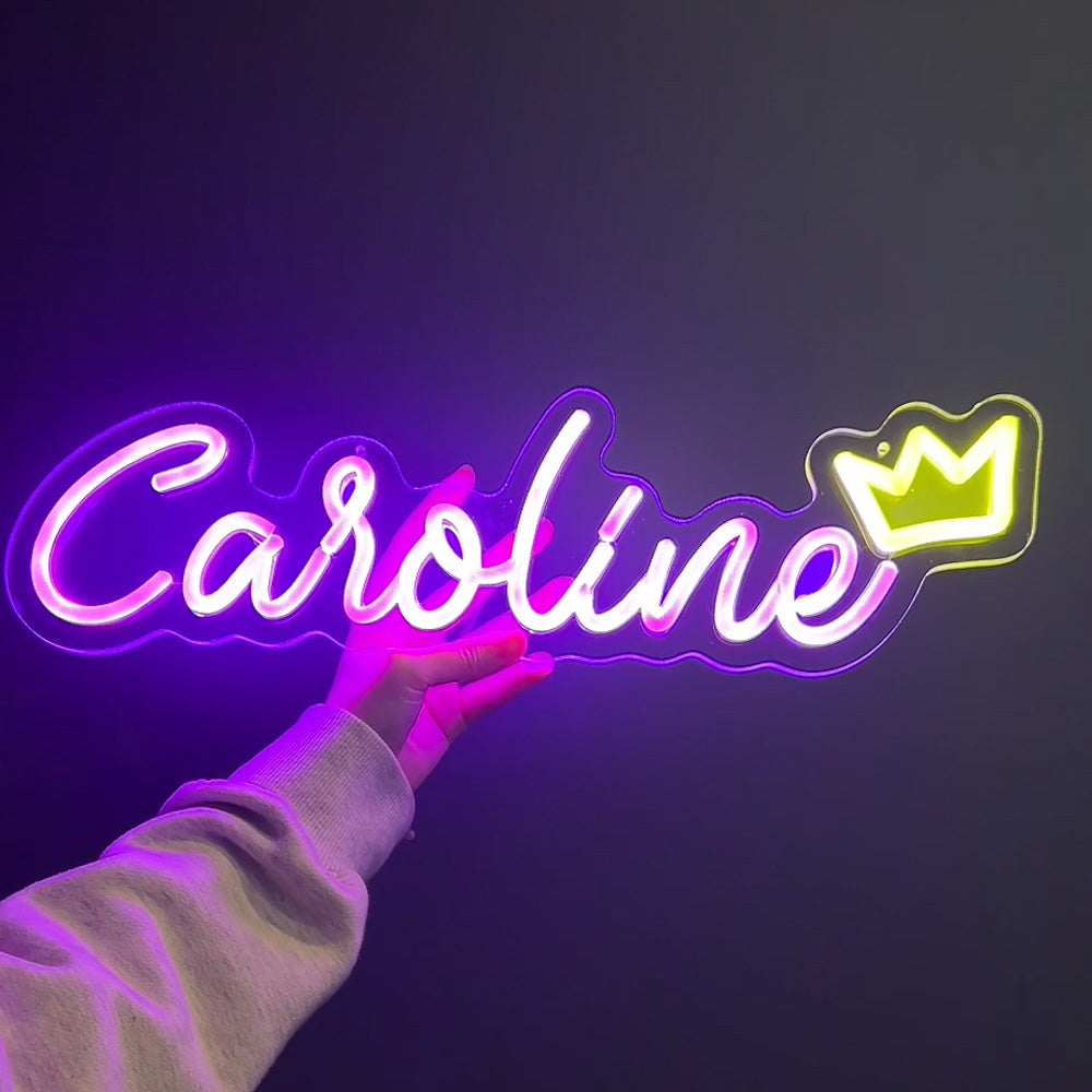 Neonreclame met aangepaste naam en LED-neonlicht