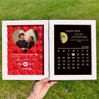 (Met liedje) Gepersonaliseerde bloemenlijst met echte maanfase-jubileumkalender🌺