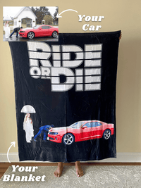 Gepersonaliseerde foto-autodeken, modieus cadeau voor vrienden "Ride or Die"