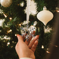 Décoration photo personnalisée en forme de flocon de neige rose, cadeaux de Noël