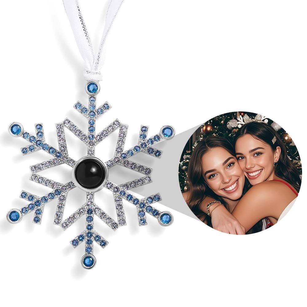Décoration photo personnalisée en forme de flocon de neige rose, cadeaux de Noël