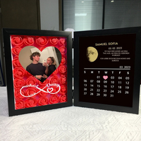 (Oneindigheidssymbool met naam) Aangepast bloemenframe met ECHTE MAANSTAND jubileumkalender🌺