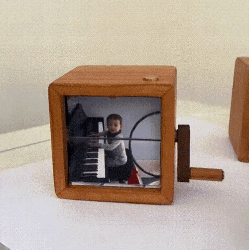 Handkurbel-Flipbook-Box für Papa,Personalisiertes und einzigartiges Geschenk