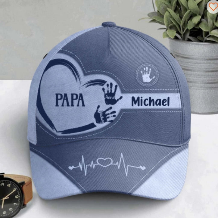 Opa Papa Kinder Handabdrücke - Personalisierte Classic Cap