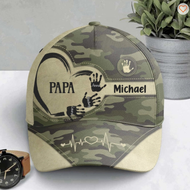Opa Papa Kinder Handabdrücke - Personalisierte Classic Cap