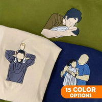 Geborduurd shirt voor de eerste keer vader | Aangepast shirt voor nieuwe vaders | Gepersonaliseerd T-shirt met foto van papa | Cadeau voor nieuwe vaders