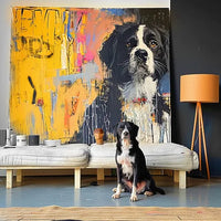 Geel graffiti canvas – hond