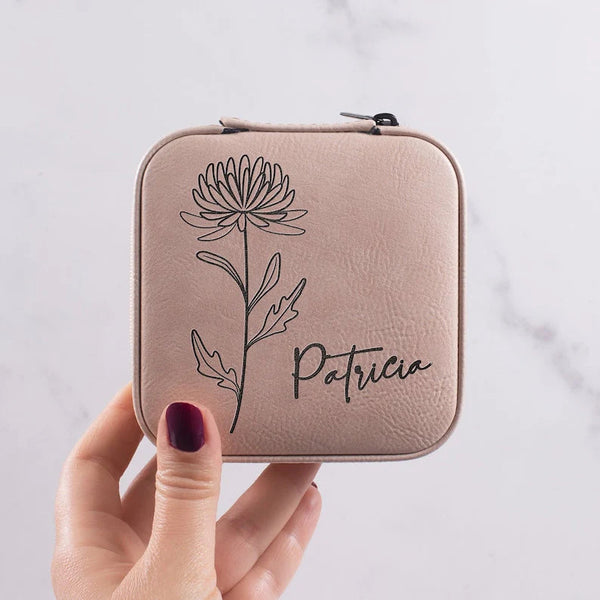 Personaliseer de leren sieradenorganizer