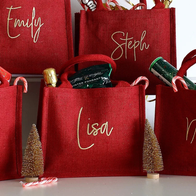 Gepersonaliseerde geborduurde kerstcadeautas