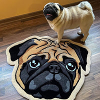 AANGEPAST HUISDIERENKLEED - Gecapitonneerd tapijt - Gepersonaliseerd portret van een huisdierhond, aangepaste woonaccessoires