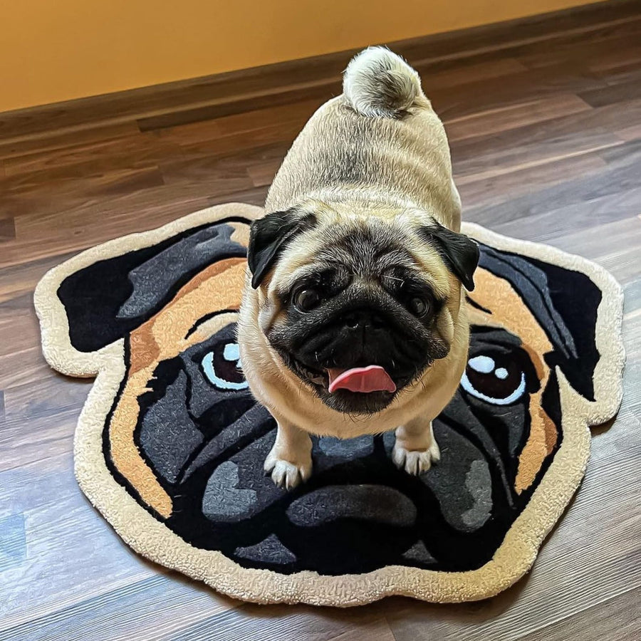 AANGEPAST HUISDIERENKLEED - Gecapitonneerd tapijt - Gepersonaliseerd portret van een huisdierhond, aangepaste woonaccessoires