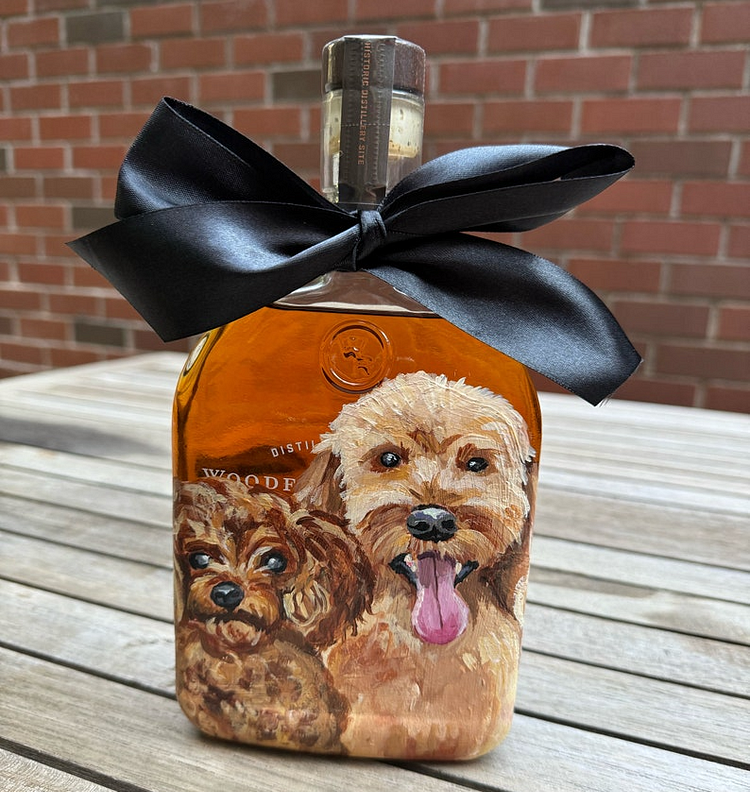 Individuele whiskyflessen met dierenportretten