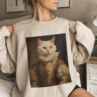 Sweatshirt met koninklijk huisdierportret, gepersonaliseerd huisdiercadeau, sweatshirt met koning en koningin-huisdierkunst, renaissance-huisdiersweatshirt