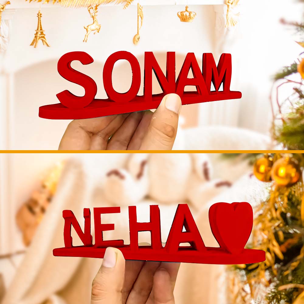 💕Dubbele naam illusie liefde 3D print als een lief cadeau voor koppels voor Kerstmis