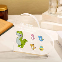 Gepersonaliseerde 2-7 namen & tekst Dino acryl decoratie bureaudecoratie voor opa en opa