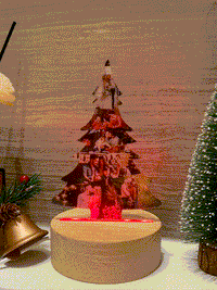 Lampe photo collage personnalisée en forme de sapin de Noël avec photos