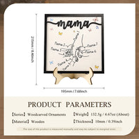Mama/Mama Houten Decoratie - Gepersonaliseerde 2-7 Namen Ornament Moeders Hand Houten Decoratie voor Moeder