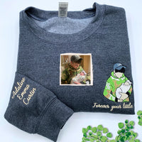 Geborduurd shirt voor de eerste keer vader | Aangepast shirt voor nieuwe vaders | Gepersonaliseerd T-shirt met foto van papa | Cadeau voor nieuwe vaders