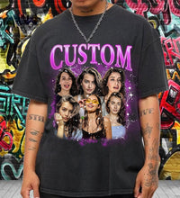 90er Jahre Vintage Bootleg Personalisieren Sie Ihr eigenes Bootleg Vintage Retro T-Shirt, individuelles Gesichts-T-Shirt, individuelles Foto-T-Shirt