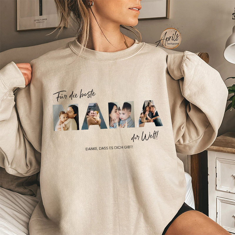 Für die beste MAMA der Welt! with Foto-T-Shirt, Sweatshirt, Hoodie, Geschenk für Mutter personalisiert