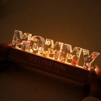 Gepersonaliseerde LED-nachtlamp met bloemenprint, bloem in geboortemaand, cadeau voor moeder, cadeau voor oma