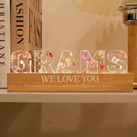 Gepersonaliseerde LED-nachtlamp met bloemenprint, bloem in geboortemaand, cadeau voor moeder, cadeau voor oma