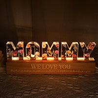 Gepersonaliseerde LED-nachtlamp met bloemenprint, bloem in geboortemaand, cadeau voor moeder, cadeau voor oma