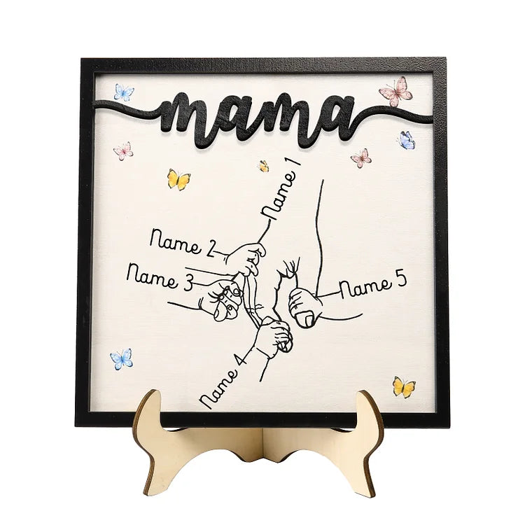 Mama/Mama Houten Decoratie - Gepersonaliseerde 2-7 Namen Ornament Moeders Hand Houten Decoratie voor Moeder