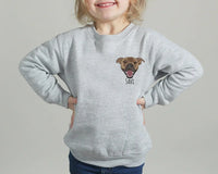 Gepersonaliseerde geborduurde huisdierentrui voor kinderen, peuterhondentrui, gepersonaliseerde kindertrui, peutercadeau, kerstcadeau voor kinderen