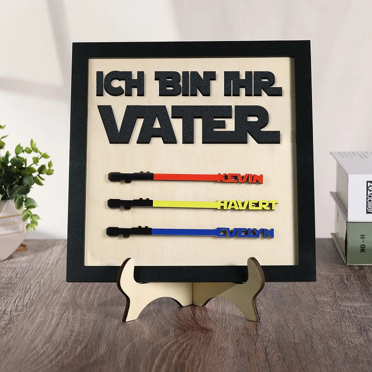 Houten decoratie voor vader - gepersonaliseerd 1-6 namen - ik ben haar vader - ornament houten decoratie voor vader
