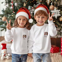 Gepersonaliseerde geborduurde huisdierentrui voor kinderen, peuterhondentrui, gepersonaliseerde kindertrui, peutercadeau, kerstcadeau voor kinderen