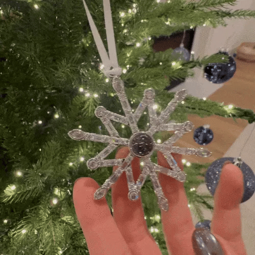 Décoration photo personnalisée en forme de flocon de neige rose, cadeaux de Noël