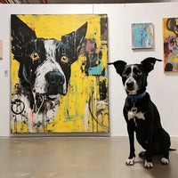 Geel graffiti canvas – hond