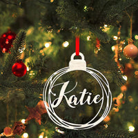 Décoration de sapin de Noël en bois personnalisée avec nom personnalisé